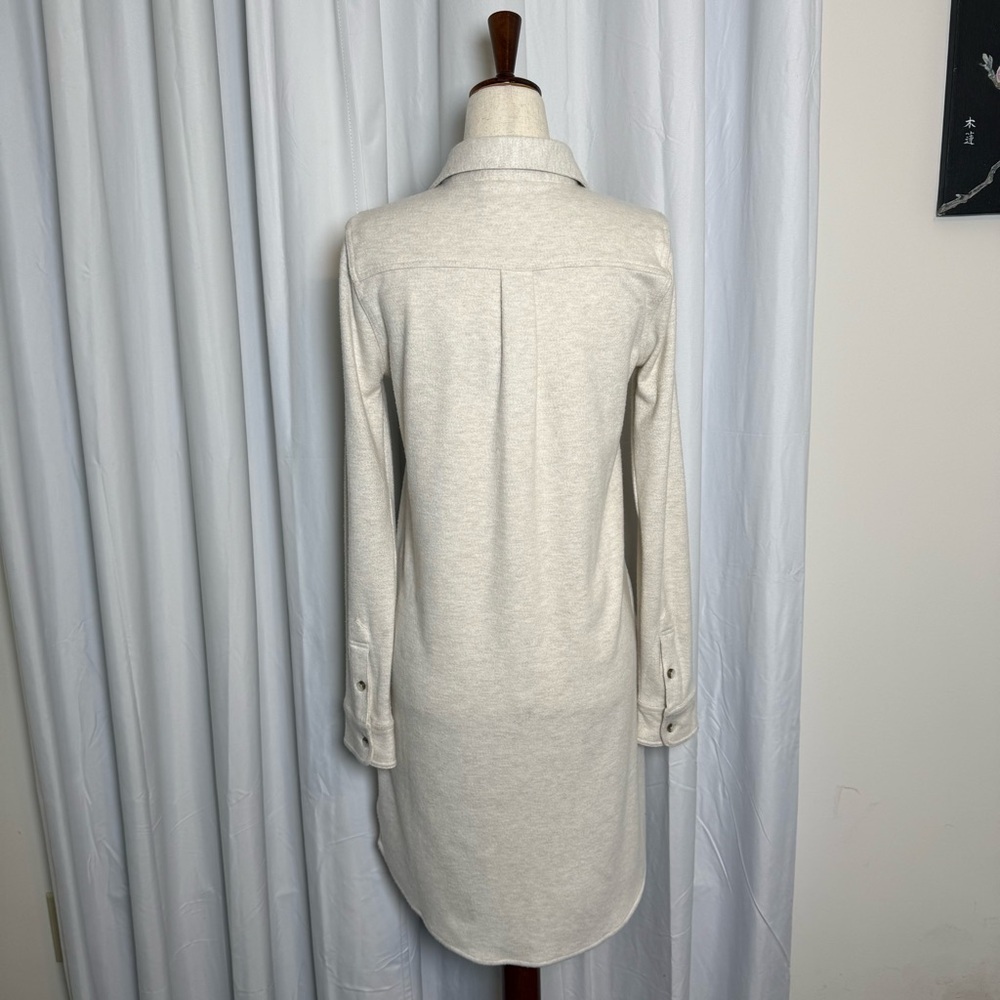 Faherty Legend Sweater Shirt Dress Womens XS Ivory Button Front Pockets NWT - Picture 5 of 14